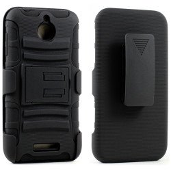 HTC Desire 510 Armor Shell Holster Combo Belt Clip (Black)
